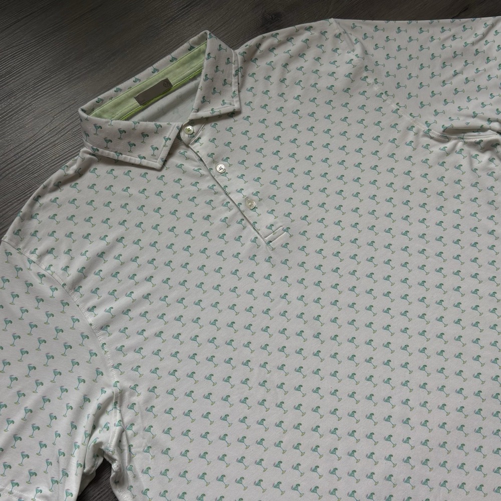 Tasc Performance Golf Shirt Mens XL All Over Print Martini Breathable Modal